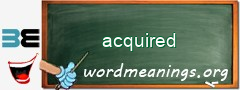 WordMeaning blackboard for acquired